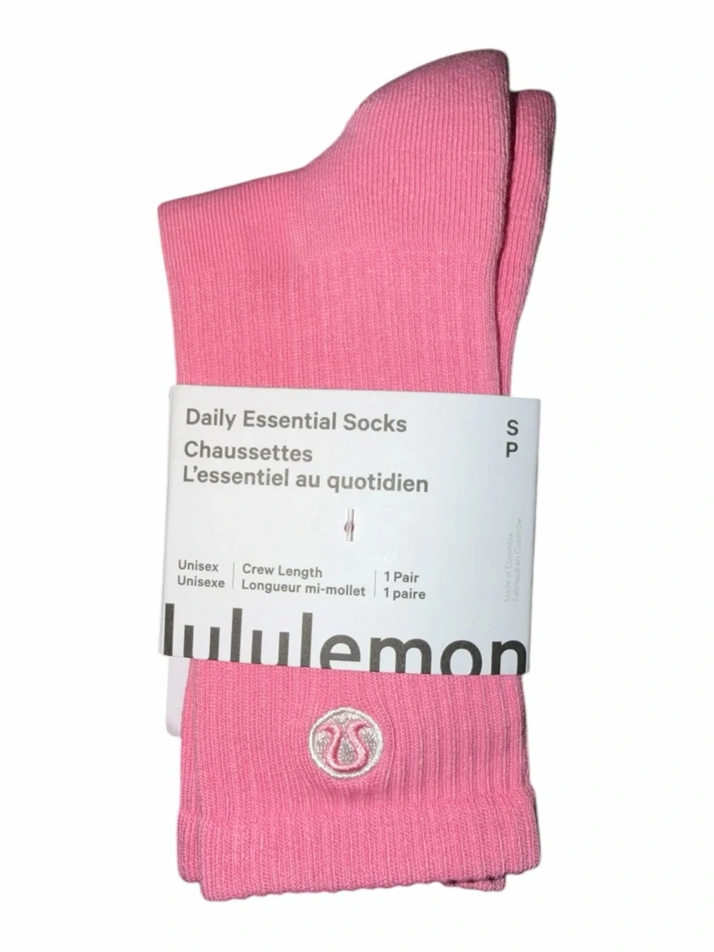 Lululemon Daily Essential Crew Socks Candy Cloud Size S NWT